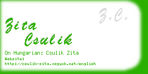 zita csulik business card